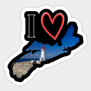 I Love Nova Scotia with Peggy's Cove Lighthouse Sticker